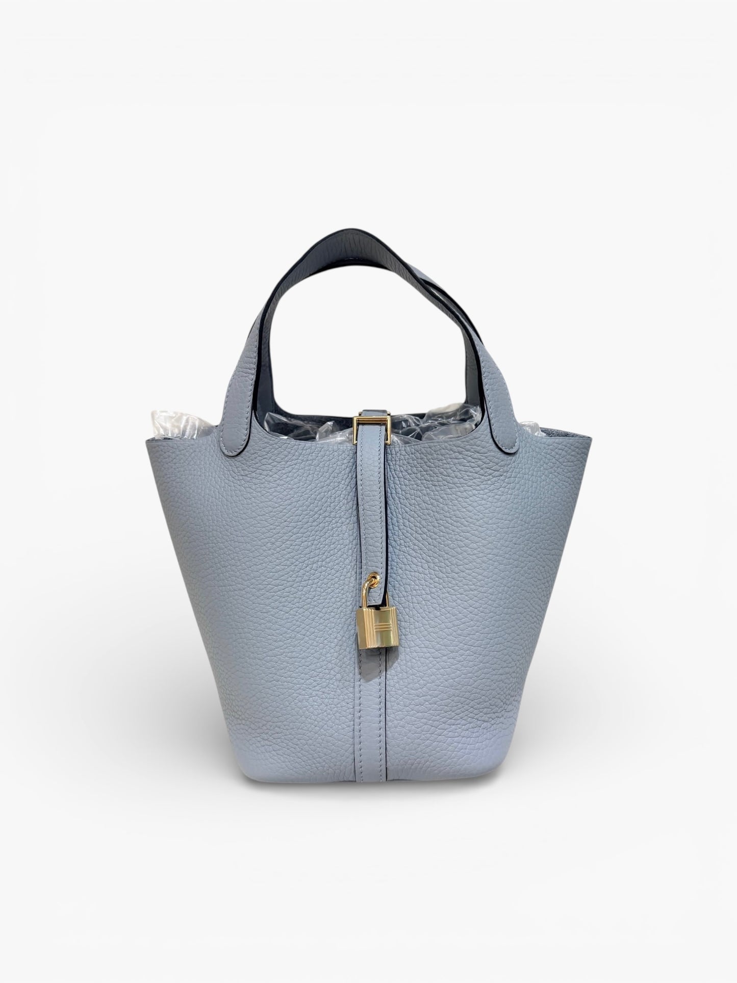 Hermes Picotin 18 Bleu Glacier Clemence GHW