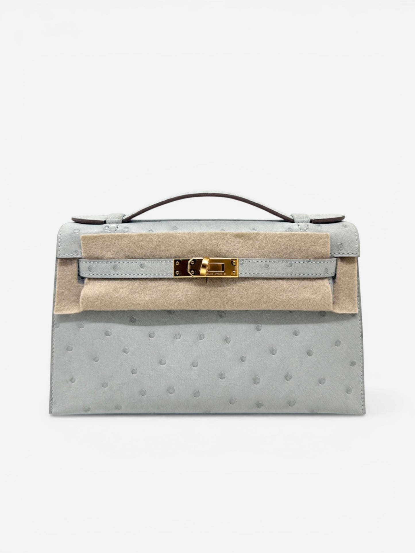 Hermes Kelly Pochette Gris Perle GHW