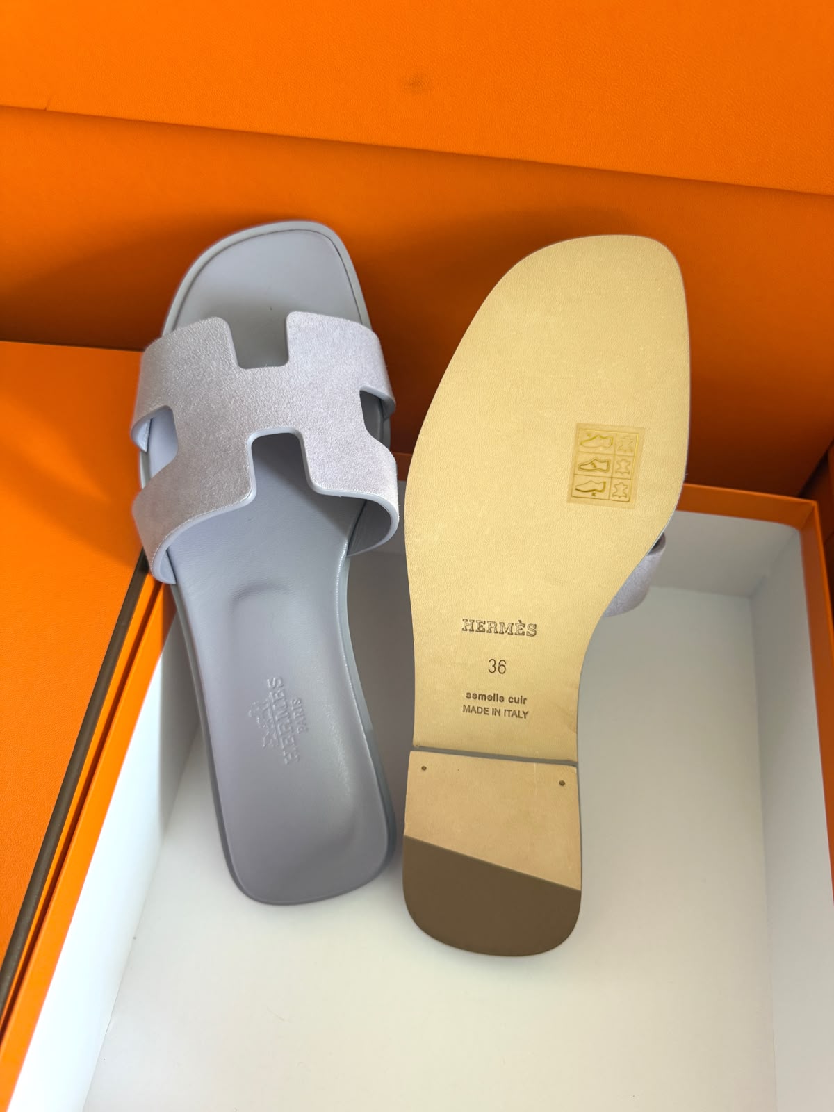 Hermes Oran Sandal Violet Glycine – Size 36 | Brand New
