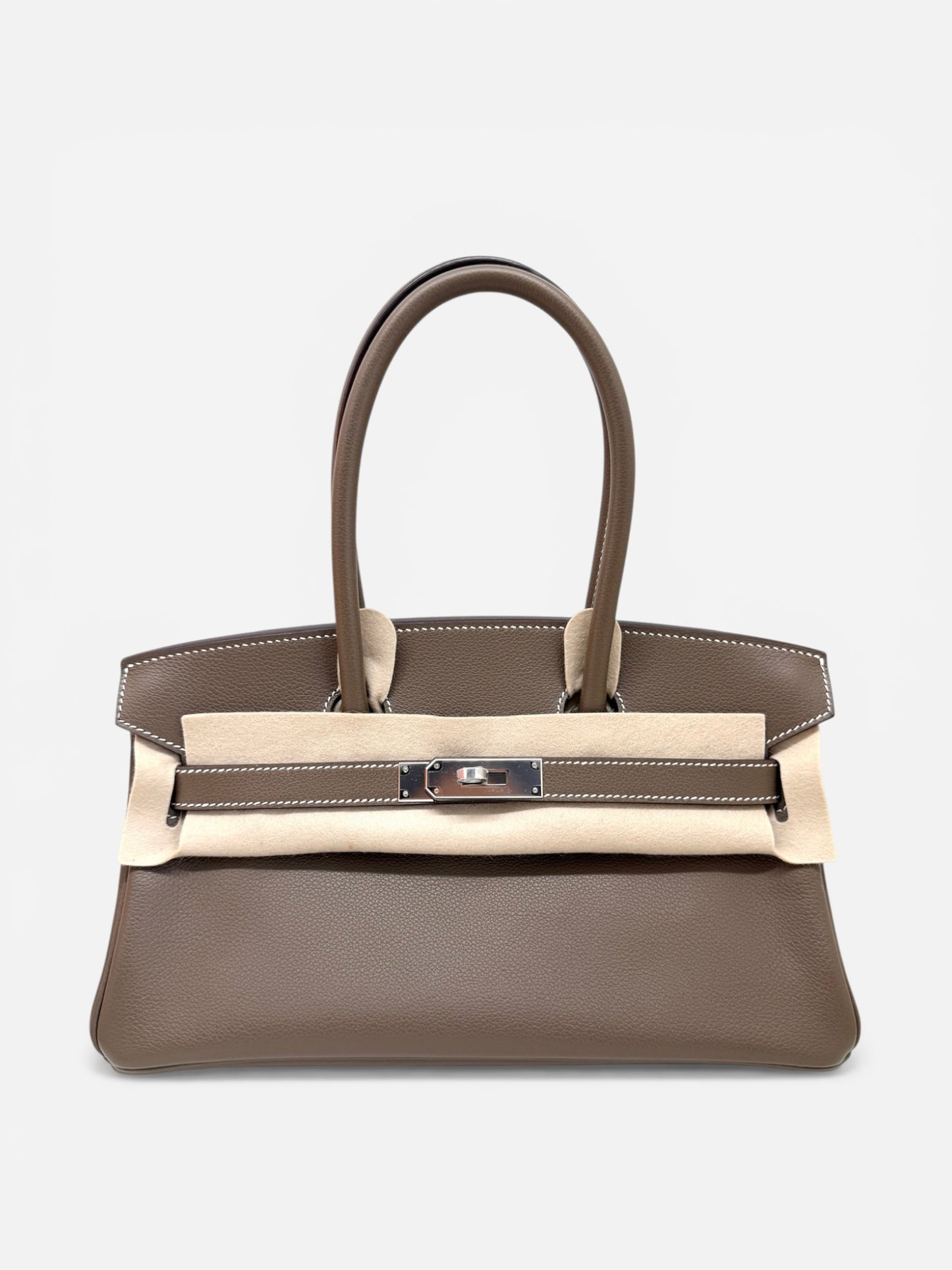 Hermes Birkin Shoulder Etoupe Evercolor PHW