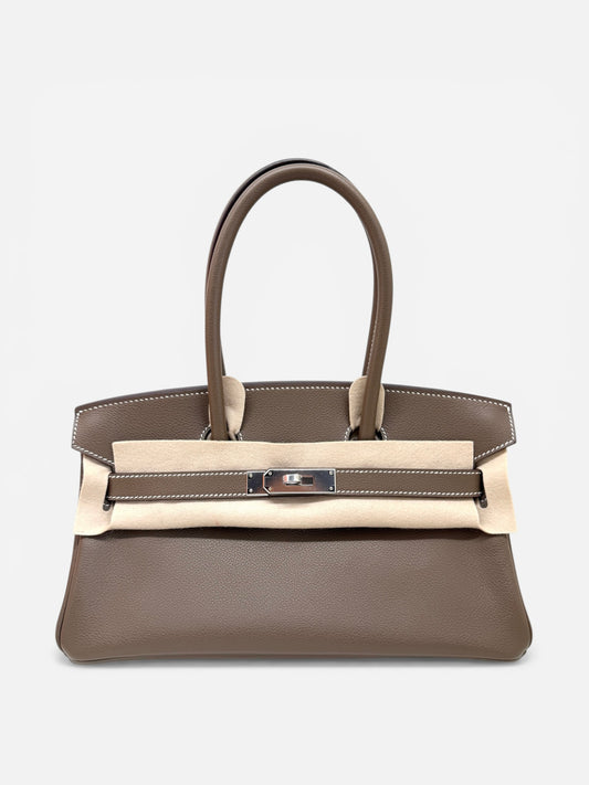Hermes Birkin Shoulder Etoupe Evercolor PHW