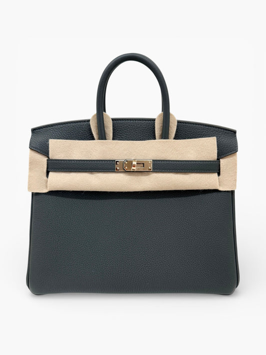 Hermes Birkin 25 Vert Mangrove Togo Permabrass Hardware