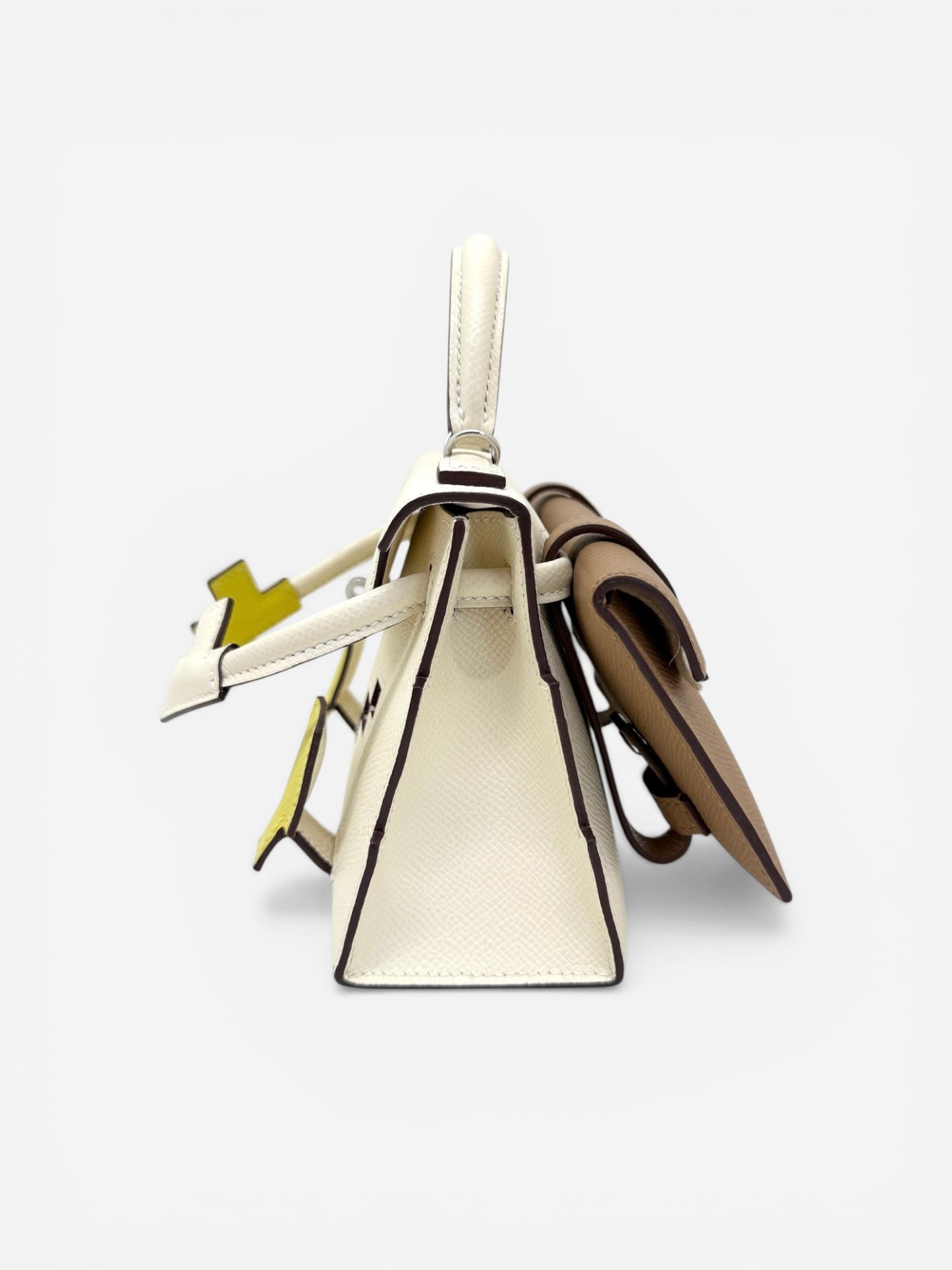 Hermes Kelly Doll Picto Nata/Lime/Mauve Sylvestre/Chai Epsom PHW
